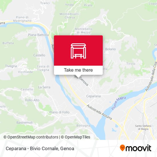 Ceparana - Bivio Cornale map