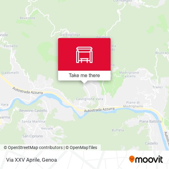 Via XXV Aprile map