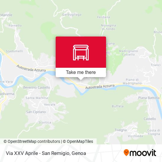 Via XXV Aprile - San Remigio map