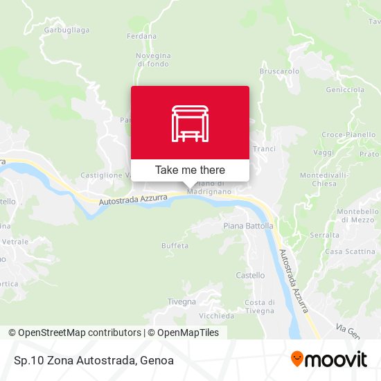 Sp.10 Zona Autostrada map