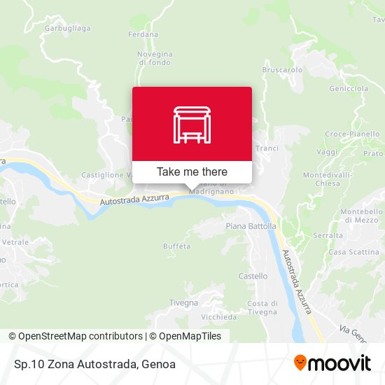 Sp.10 Zona Autostrada map