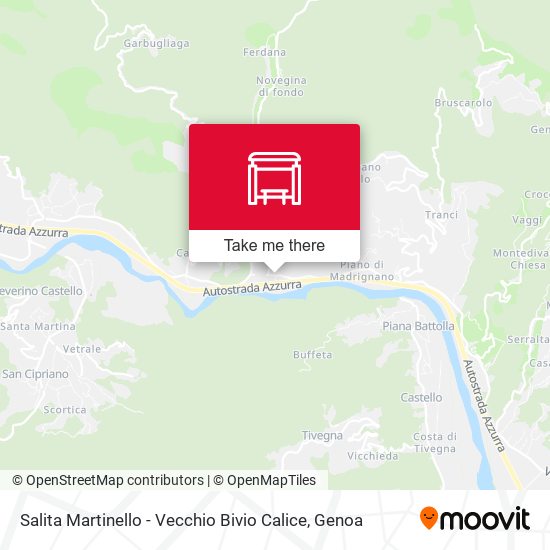 Salita Martinello - Vecchio Bivio Calice map