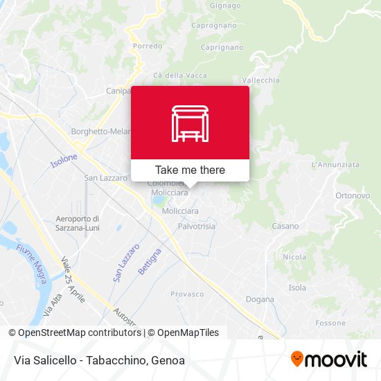 Via Salicello - Tabacchino map