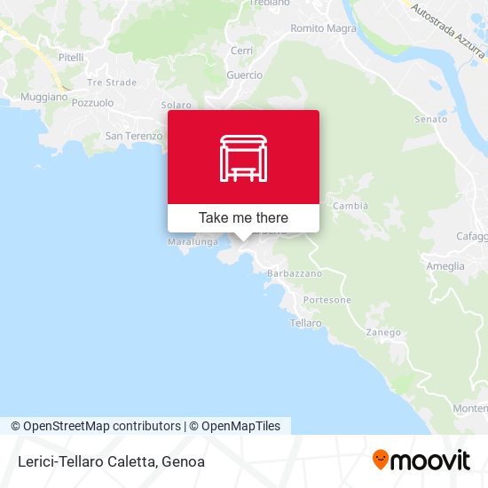 Lerici-Tellaro Caletta map