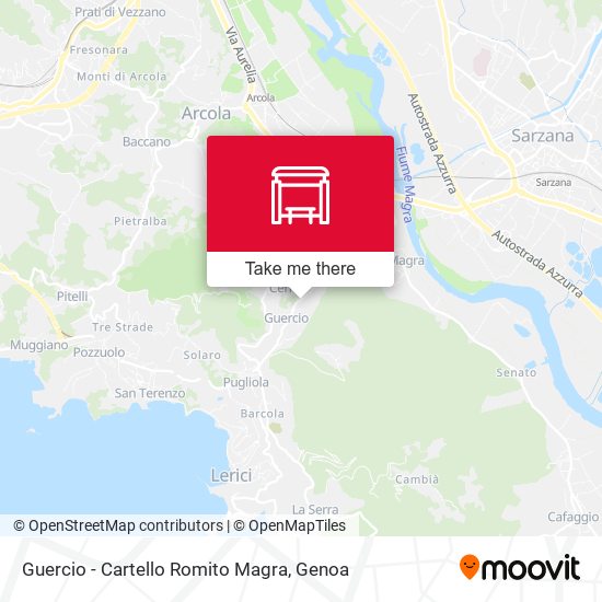 Guercio - Cartello Romito Magra map