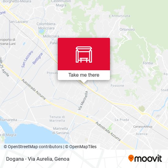 Dogana - Via Aurelia map