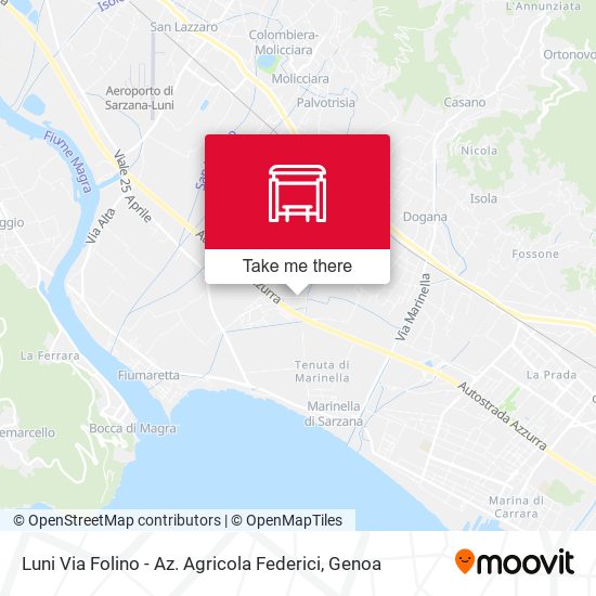 Luni Via Folino - Az. Agricola Federici map
