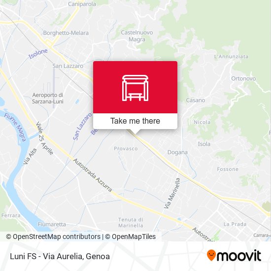 Luni FS - Via Aurelia map
