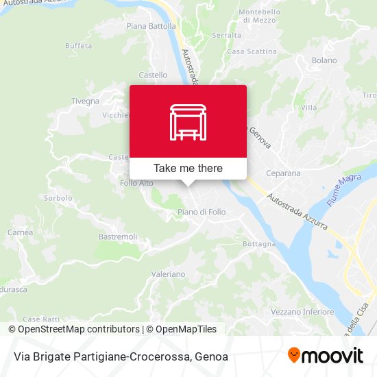 Via Brigate Partigiane-Crocerossa map