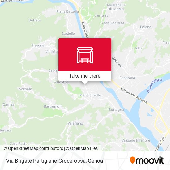Via Brigate Partigiane-Crocerossa map