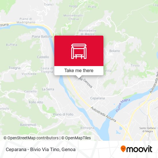 Ceparana - Bivio Via Tino map