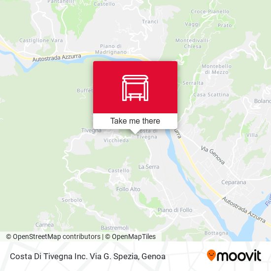 Costa Di Tivegna Inc. Via G. Spezia map