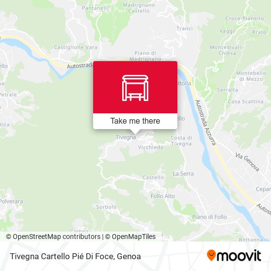 Tivegna Cartello Pié Di Foce map