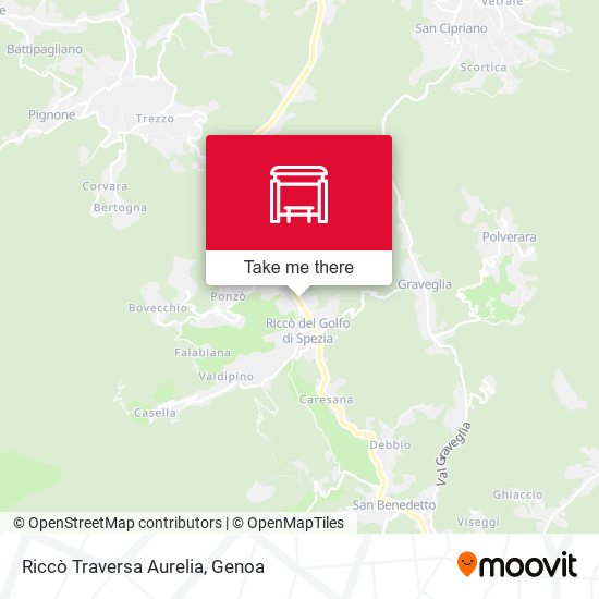 Riccò Traversa Aurelia map
