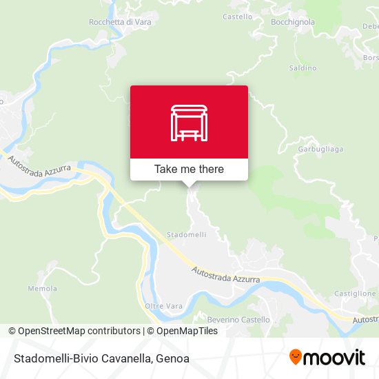 Stadomelli-Bivio Cavanella map