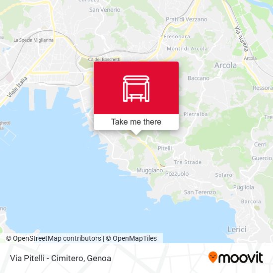 Via Pitelli - Cimitero map