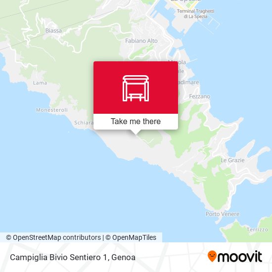 Campiglia Bivio Sentiero 1 map
