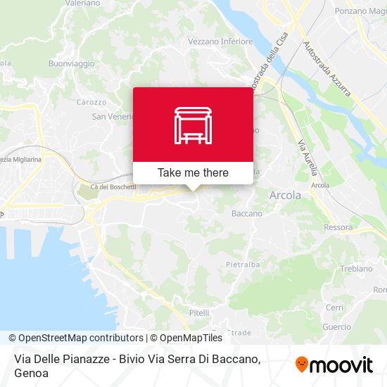 Via Delle Pianazze - Bivio Via Serra Di Baccano map
