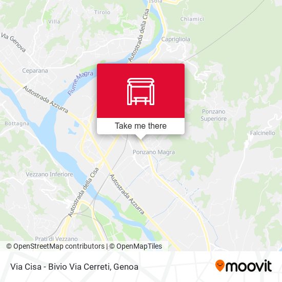 Via Cisa - Bivio Via Cerreti map