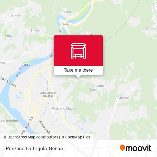 Ponzano La Trigola map