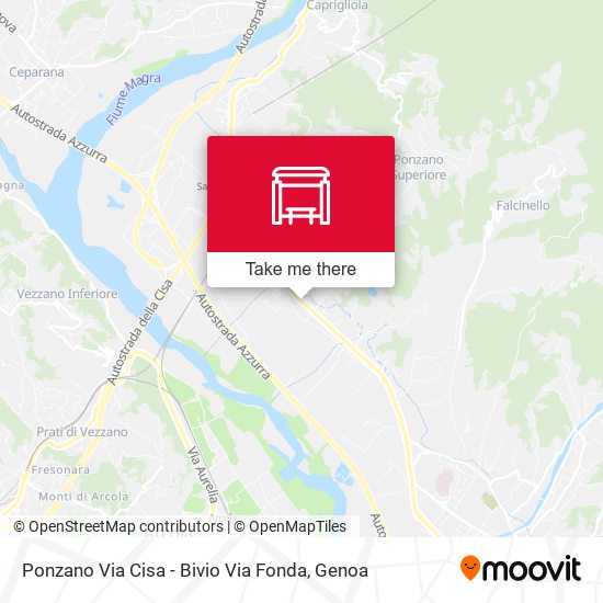 Ponzano Via Cisa - Bivio Via Fonda map
