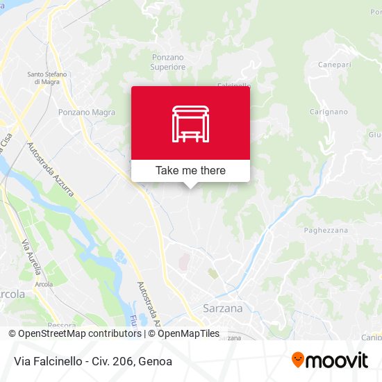 Via Falcinello - Civ. 206 map