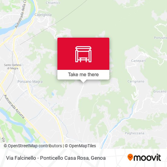 Via Falcinello - Ponticello Casa Rosa map