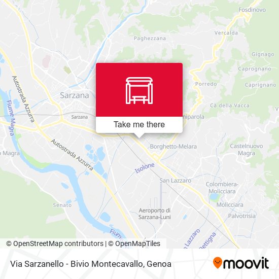 Via Sarzanello - Bivio Montecavallo map