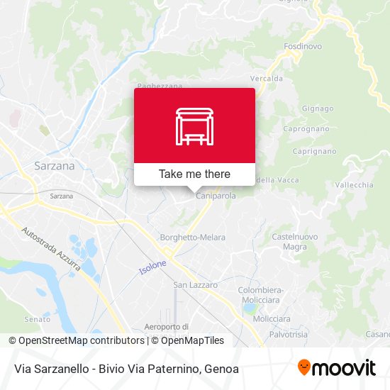 Via Sarzanello - Bivio Via Paternino map