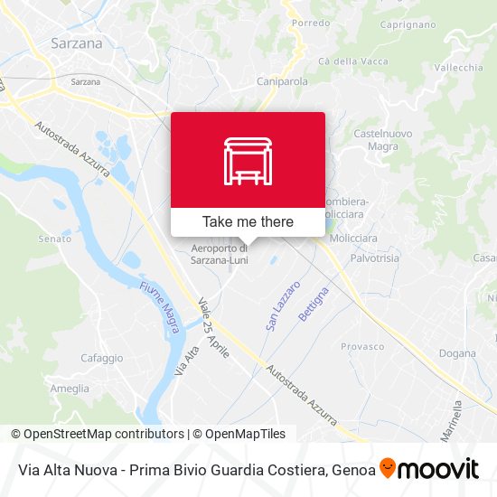Via Alta Nuova - Prima Bivio Guardia Costiera map