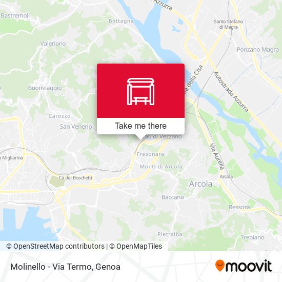 Molinello - Via Termo map
