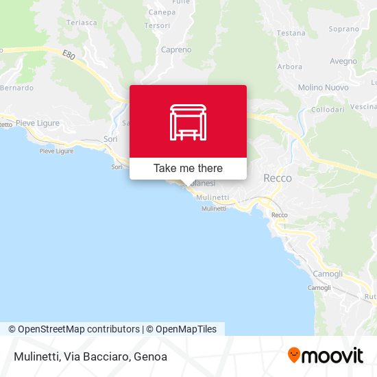Mulinetti, Via Bacciaro map
