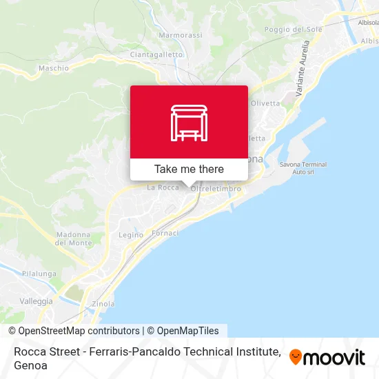 Rocca Street - Ferraris-Pancaldo Technical Institute map