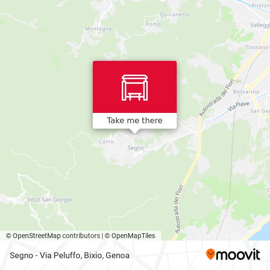 Segno - Via Peluffo, Bixio map