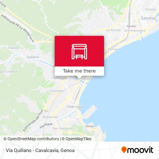Via Quiliano - Cavalcavia map