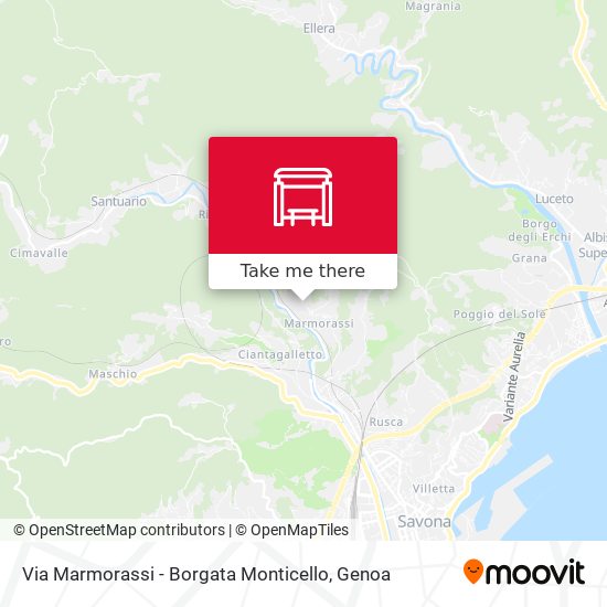Via Marmorassi - Borgata Monticello map