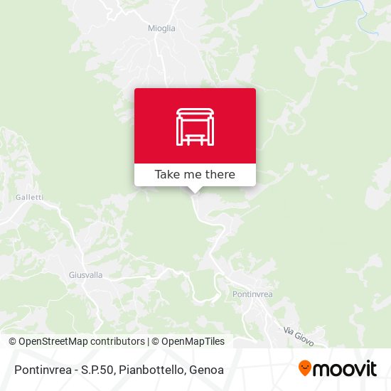 Pontinvrea - S.P.50, Pianbottello map