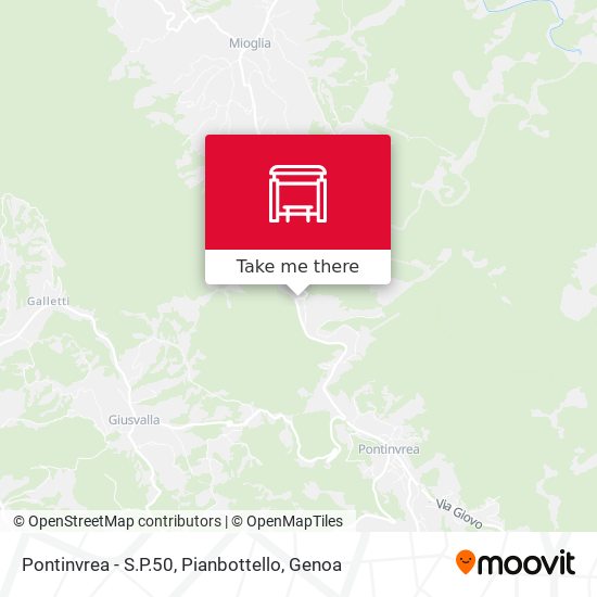 Pontinvrea - S.P.50, Pianbottello map