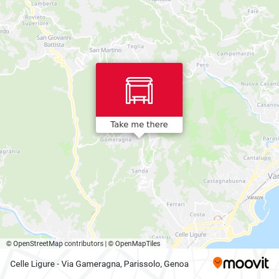 Celle Ligure - Via Gameragna, Parissolo map