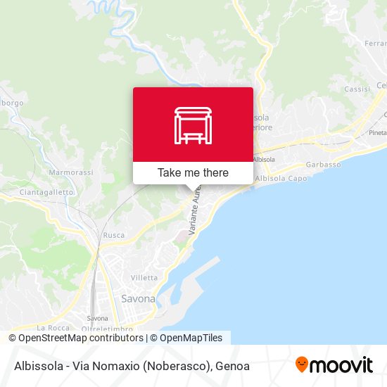 Albissola - Via Nomaxio (Noberasco) map