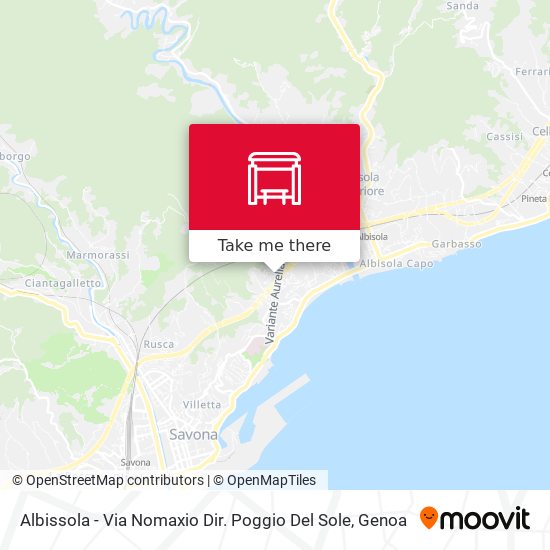 Albissola - Via Nomaxio Dir. Poggio Del Sole map