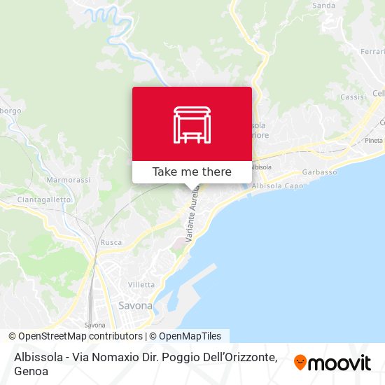 Albissola - Via Nomaxio Dir. Poggio Dell’Orizzonte map