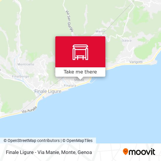Finale Ligure - Via Manie, Monte map