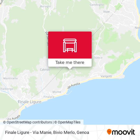 Finale Ligure - Via Manie, Bivio Merlo map