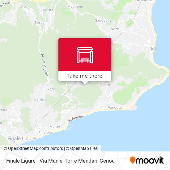 Finale Ligure - Via Manie, Torre Mendari map