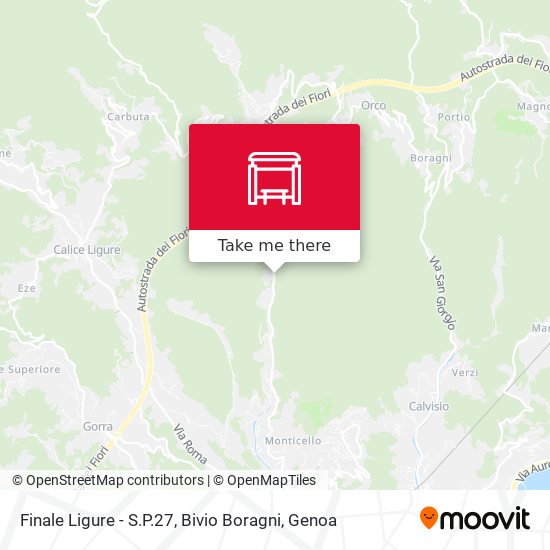 Finale Ligure - S.P.27, Bivio Boragni map