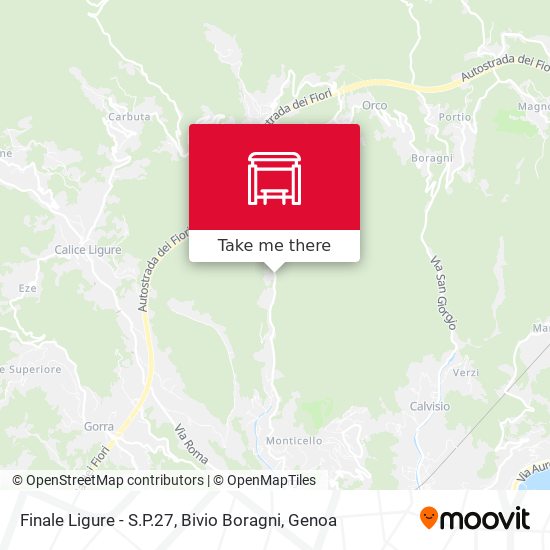Finale Ligure - S.P.27, Bivio Boragni map