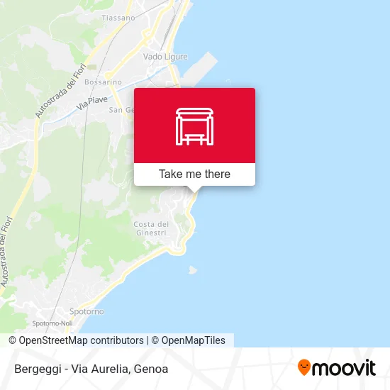 Bergeggi - Via Aurelia map