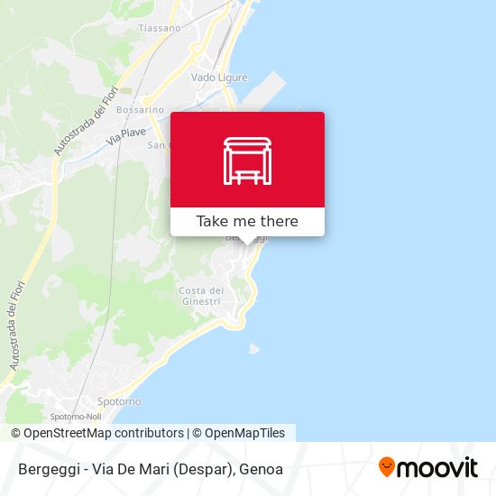 Bergeggi - Via De Mari (Despar) map
