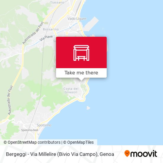 Bergeggi - Via Millelire (Bivio Via Campo) map